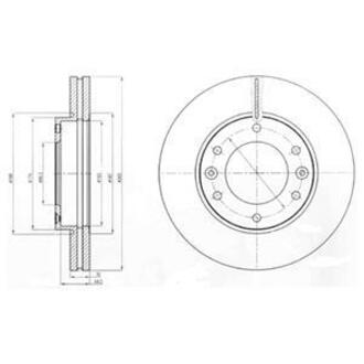 BG4296 Delphi HYUNDAI гальмівний диск передн.H-1,Starex 06-