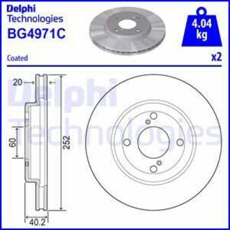 BG4971C Delphi Компл. тормозных дисков (2шт) Перед Левая/Правая SUZUKI BALENO, SWIFT IV, SWIFT V 1.0-1.2H 10.10-