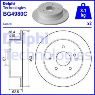 BG4980C Delphi тормозной диск