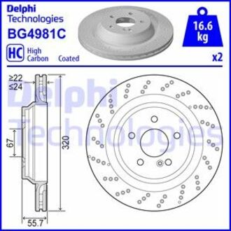 BG4981C Delphi Гальмiвнi диски