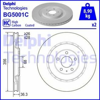 BG5001C Delphi Гальмiвнi диски