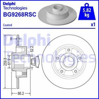 BG9268RSC Delphi Гальмівний диск з підшипником