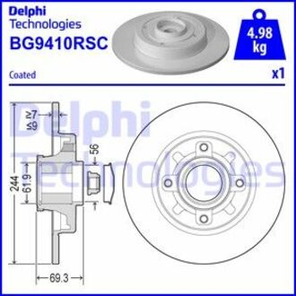 BG9410RSC Delphi Гальмівний диск з підшипником