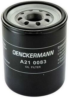 A210083 Denckermann Фільтр масляний двигуна MAZDA 626 2.0D 87-97, MITSUBISHI GALANT 2.0TD 96-04 (вир-во DENCKERMANN)