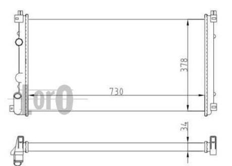 037-017-0065 DEPO Радіатор охолодження двигуна Master/Movano II 1.9/2.5/ dCi 00> (730x388x26)