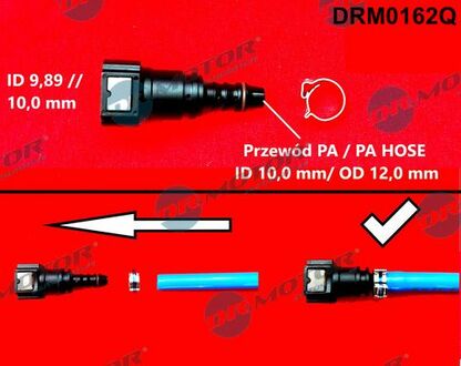 DRM0162Q DRMOTOR Штуцер 9,89/10mm з АБС