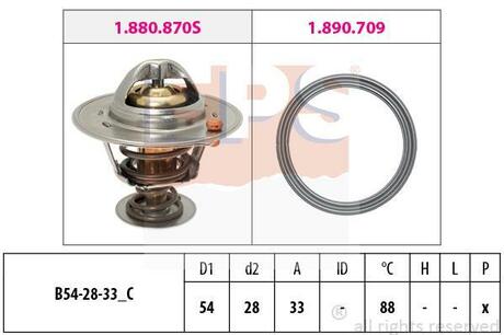1.880.971 EPS Термостат з прокладкою для- Hyunday i40/ix35/Kia Optima/Sportage 2.0 2010-