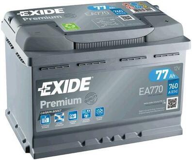 EA770 EXIDE Батарея акумуляторна Exide Premium 12В 77Аг 760А(EN) R+ EXIDE EA770 оригінальна запчастина