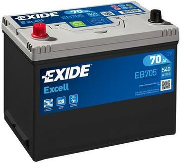 EB705 EXIDE Акумулятор   70Ah-12v Exide EXCELL(266х172х223),L,EN540 Азія