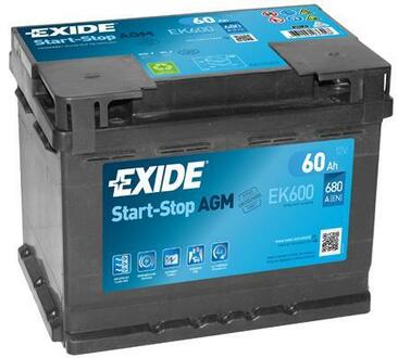 EK600 EXIDE Автомобільний акумулятор EXIDE 6СТ-60 АзЕ Start-Stop AGM