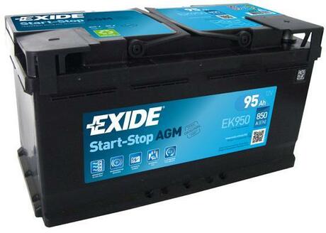 EK950 EXIDE Батарея акумуляторна Exide Start-Stop AGM 12В 95Аг 850А(EN) R+ EXIDE EK950 оригінальна запчастина