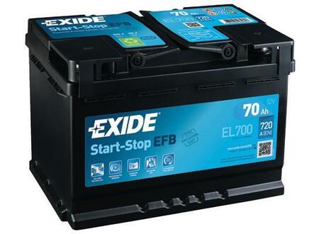 EL700 EXIDE Автомобільний акумулятор EXIDE 6СТ-70 АзЕ EFB