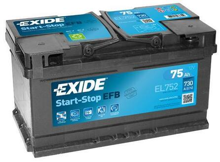EL752 EXIDE Стартерная аккумуляторная батарея; Стартерная аккумуляторная батарея
