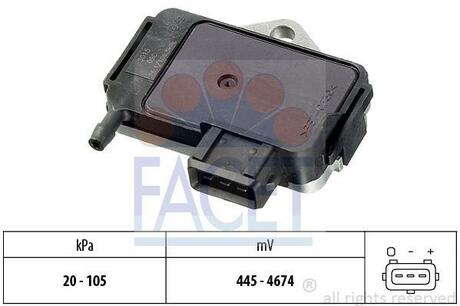 10.3015 FACET Датчик тиску повітря VW Caddy 1.9 TDI 96->