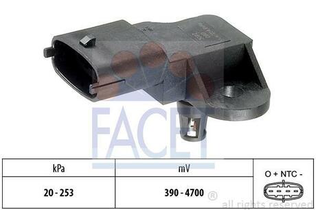 10.3092 FACET Датчик тиску повітря Opel Combo 1.4 i 12->