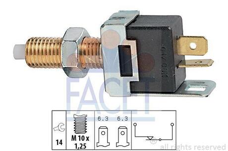7.1017 FACET Выключатель фонаря сигнала торможения; Выключатель, привод сцепления (Tempomat)