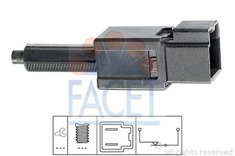 7.1165 FACET Выключатель фонаря сигнала торможения; Выключатель, привод сцепления (Tempomat)