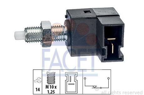 7.1300 FACET Выключатель фонаря сигнала торможения; Выключатель, привод сцепления (Tempomat)