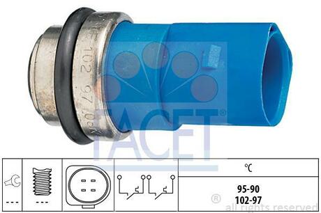 7.5692 FACET Датчик вмикання вентилятора (синій) AUDI A4/A6/VW Passat 1.4-2.8 96-05