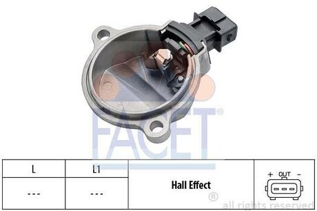 9.0401 FACET Датчик розподілвалу Audi 100/80/A4/A6 2.6-2.8 90-01