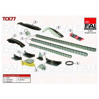 TCK77 FAI Комплект цепи ГРМ (98+90+80) Kia Sorento 2.5CRDi 02-10 (без шестерен)