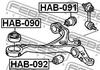 HAB-090 FEBEST Сайлентблок важеля Accord VII 03-08 (перед/знизу/спереду) (фото 2)