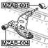 MZAB-001 FEBEST Сайлентблок переднього важеля (зад.) Mazda 626 91-97 (фото 2)