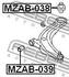 MZAB-038 FEBEST Сайлентблок важеля MAZDA MPV II 99-06 перед. міст низ ззаду (Вир-во FEBEST) (фото 2)