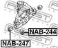 NAB-247 FEBEST Втулка, рычаг колесной подвески (фото 2)