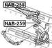 NAB-258 FEBEST Втулка, рычаг колесной подвески (фото 2)