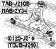 TAB-J210B FEBEST Подвеска, рычаг независимой подвески колеса (фото 2)