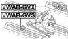 VWAB-GVX FEBEST Сайлентблок важеля AUDI A3, SEAT ALTEA, VW CADDY 03- перед. міст зліва (Вир-во FEBEST) (фото 2)