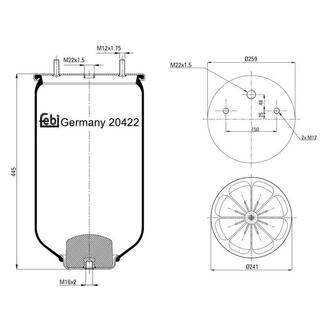 20422 FEBI BILSTEIN Кожух пневматической рессоры