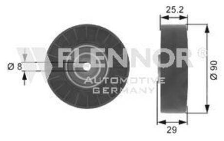 FU20909 Flennor Ролик ремня кондиционера VW/Audi 2.6/2.8 V6 (диам.90 мм) INA,NSK