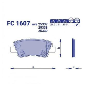 FC 1607 FRICO Колодка торм. Hyundai Solaris, Accent 10- ; KIA Rio, Ceed, Sportage, задн. (пр-во )