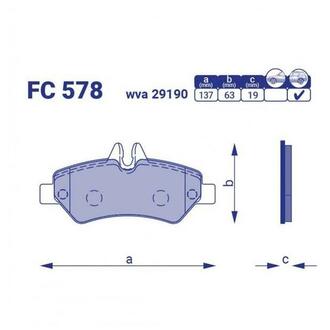 FC 578 FRICO Тормозные колодки задн. DB Sprinter 06- (=FCB 578)