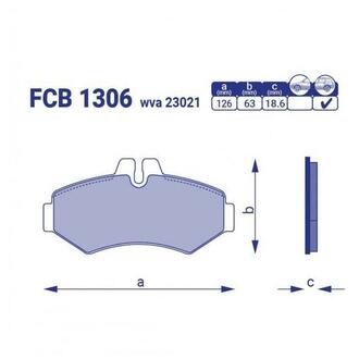 FCB 1306 FRICO Колодка торм. Mercedes Sprinter 208-214, 308-314 (05/98 >) задн. (пр-во )
