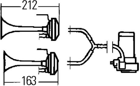 3PB 003 001-651 HELLA Звуковой сигнал 780/840гц 240 Вт 12V мощность 118дБ