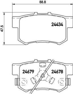 8DB 355 020-021 HELLA Гальмівнi колодки дискові зад. Honda CR-V, Accord (автомат) 2005-