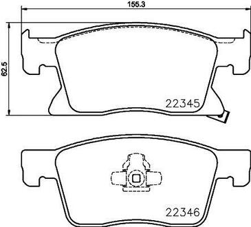 8DB 355 024-781 HELLA Гальмівнi колодки дисковi перед. Opel Astra K 1.0-1.6D 06.15-