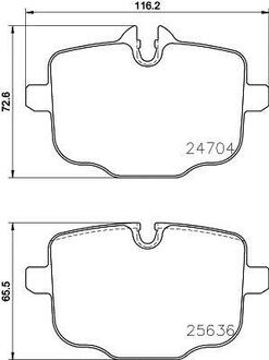 8DB355024921 HELLA Колодки гальмівні дискові комплект; задн.