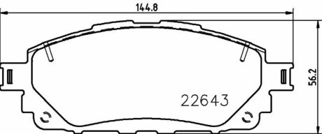 8DB 355 032-961 HELLA TOYOTA Гальмівні колодки HILUX VIII 2.4 D 4WD 15-