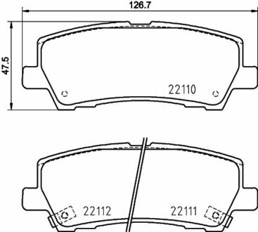 8DB 355 036-441 HELLA FORD USA гальмівні колодки задние MUSTANG 14-