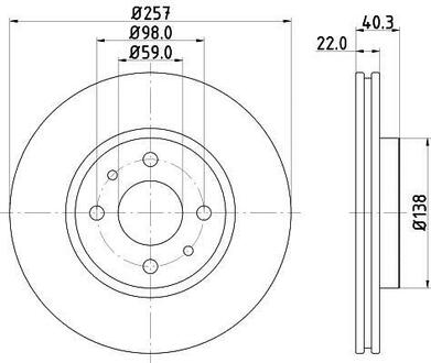8DD 355 103-971 HELLA Тормозной диск BEHR /