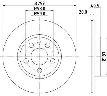 8DD355105-621 HELLA Тормозной диск перед. Scudo/Jumpy/Expert 96-06