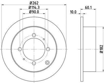 8DD355107-331 HELLA Тормозной диск зад. Lancer/Galant/Joice/Santamo 96- 1.4-2.5 PAGID