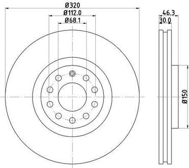 8DD355107-631 HELLA Тормозной диск перед. A4/A6 97-09 (PRO) PAGID