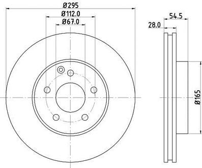 8DD355108-801 HELLA Тормозной диск W211 02-09 (PRO) PAGID