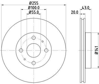 8DD 355 108-881 HELLA Гальмівний диск