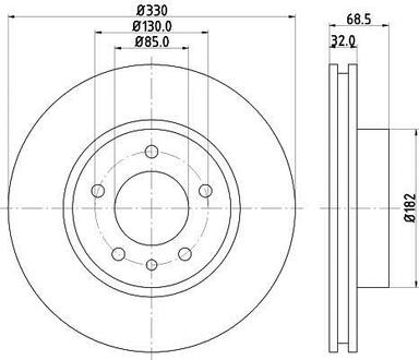 8DD355109-721 HELLA Тормозной диск